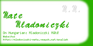 mate mladoniczki business card