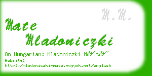 mate mladoniczki business card